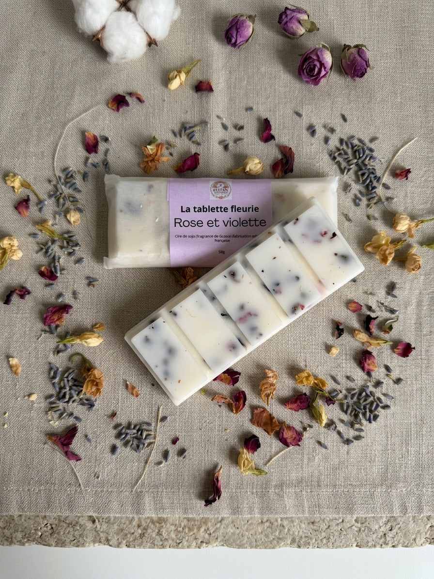 La tablette fleurie - Rose et violette