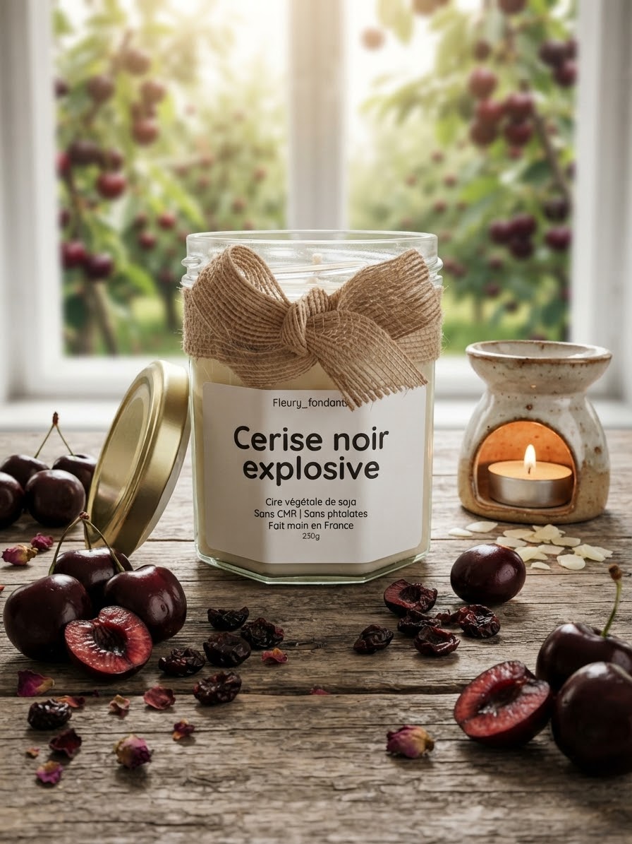 cerise noir explosive - Bougie parfumée